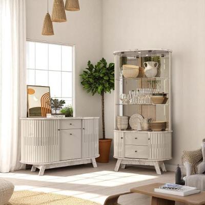 Conjunto Lucca C- Cristaleira Lyon Calacata-off-white