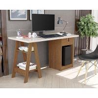 Escrivaninha Cavalete 2 Prateleira 2 Nichos 1 Gaveta Bali Off White-canela - 1