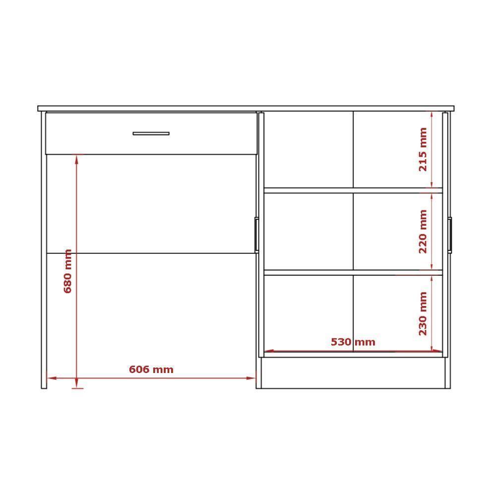 Mesa Computador Com Portas E Gavetas Space Branco-nature - Patrimar - 6