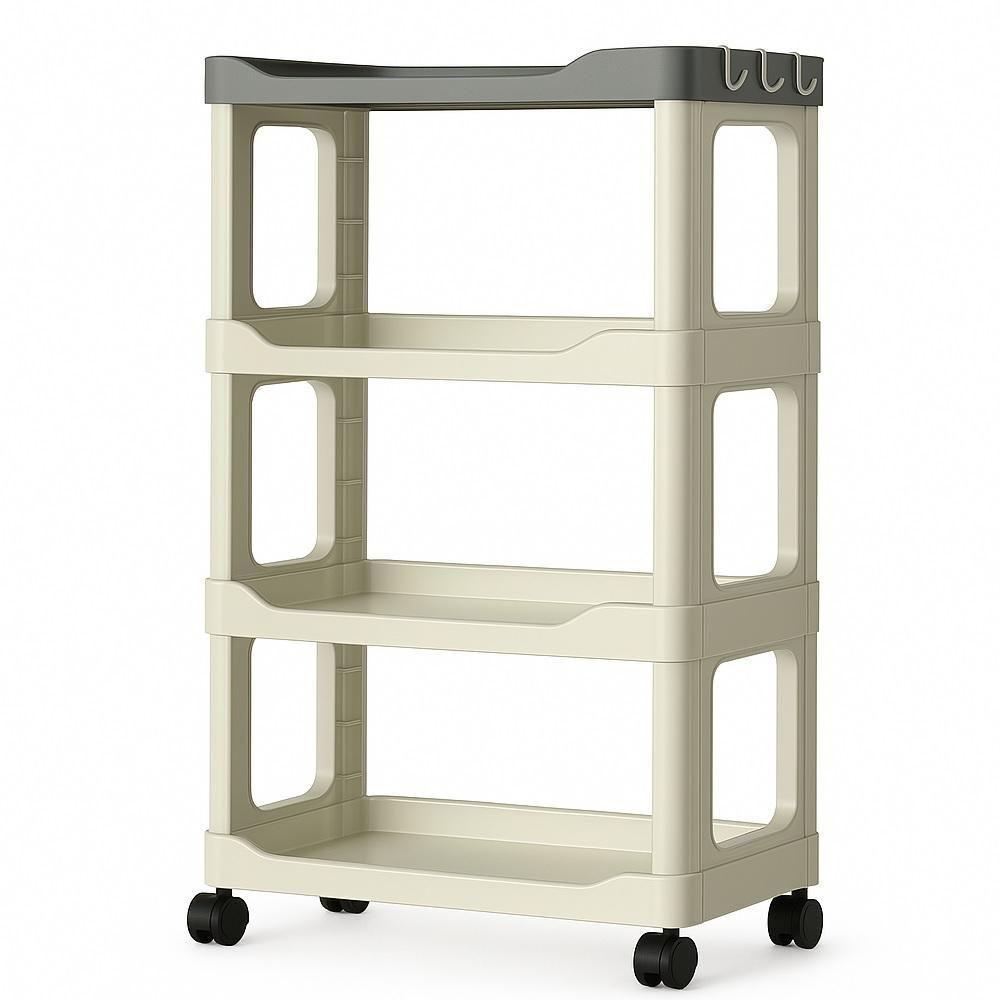 Carrinho Organizador 4 Prateleiras Multiuso Canto Auxiliar Manicure Brinquedos Cozinha Fruteira Quarto Escritorio Varand - 1