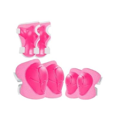 Kit De Proteção Infantil Joelheira Cotoveleira Protetor De Pulso Acessorios Para Skate Patins Bike Esportes Meninas Rosa