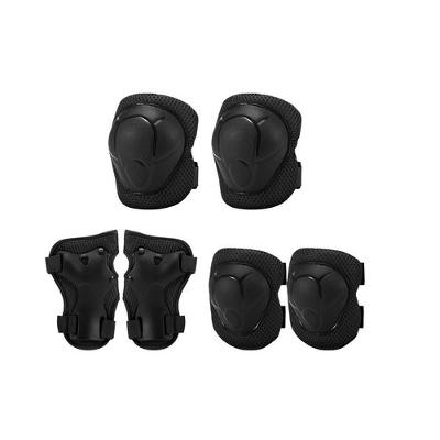 Kit Conjunto Infantil De Segurança Acessorios Esportivos Joelheira Cotoveleira Pulso Para Skate Bike Preto