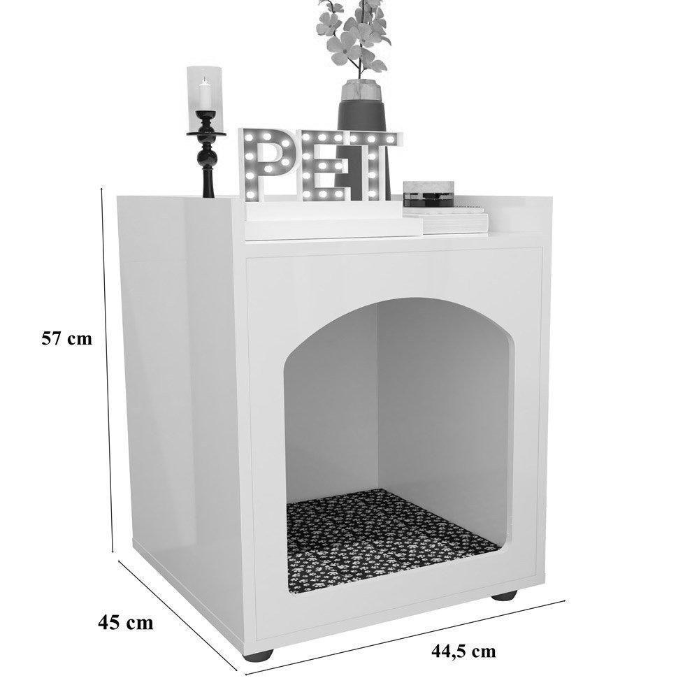 Mesa De Cabeceira Casinha De Cachorro-gato Pet Preto-freijó - Ofertamo - 3