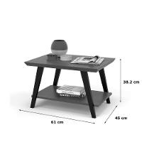 Mesa Centro Caio Freijó Com Pés Madeira Preto - 4