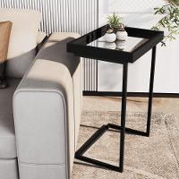 Mesa De Apoio Lateral Sala De Estar 4876 Preto Pé De Ferro Preto - 3