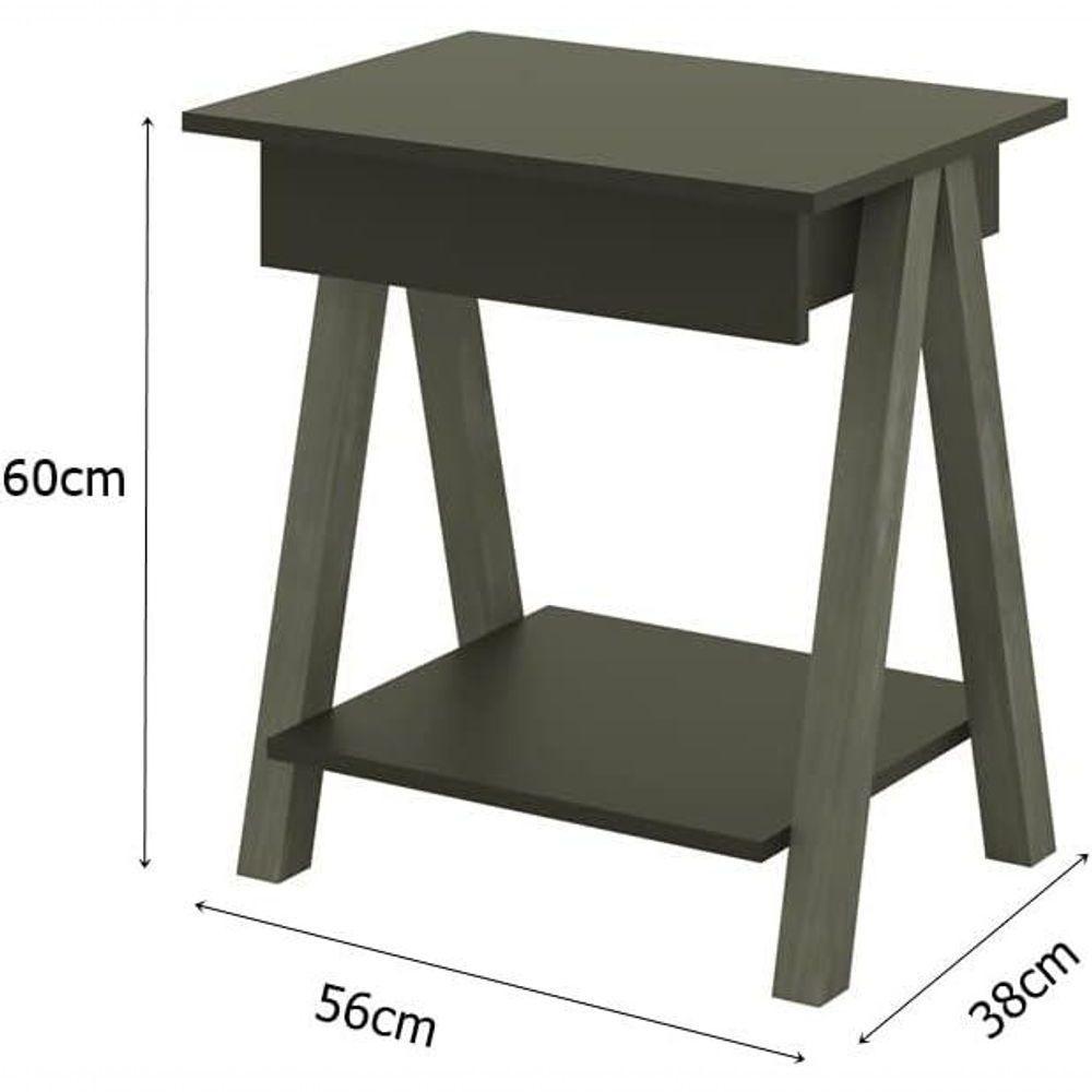 Mesa De Cabeceira 1 Gaveta E Prateleira Integra Dexter Amadeirado-off White - 3