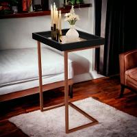 Mesa De Apoio Sofá Jb 4774 Preto E Bronze Bechara - 1