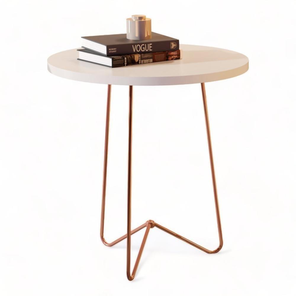 Mesa De Apoio Jb 8004 Pérola E Bronze Bechara - 2