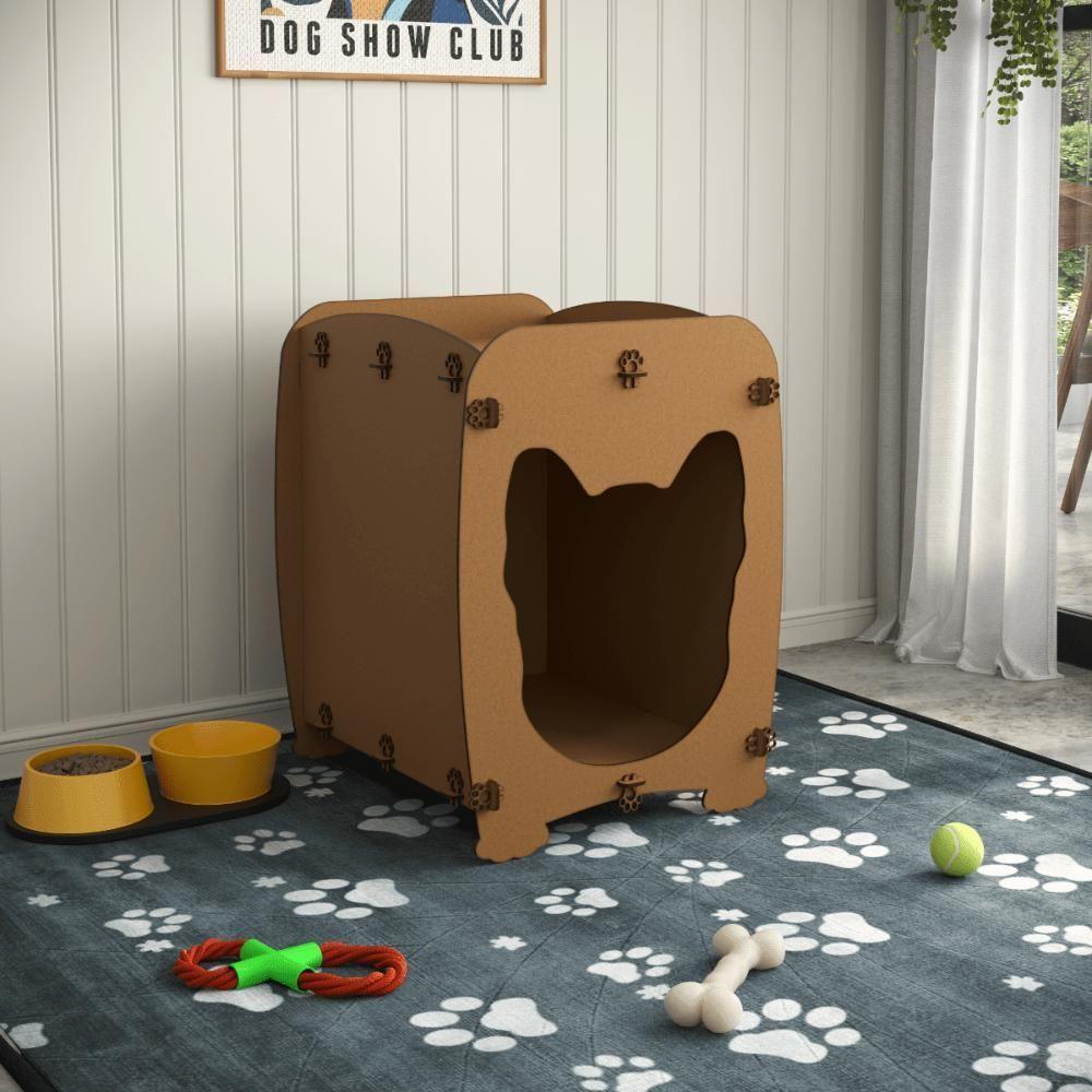 Mesa De Cabeceira Casinha Pet Mdf Natural - 1