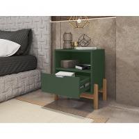 Mesa De Cabeceira C- Nicho E Gaveteiro Porta Itens Aurora Verde Oliva