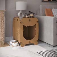 Mesa De Cabeceira Casinha Pet Gato Cat Mdf Natural - 1