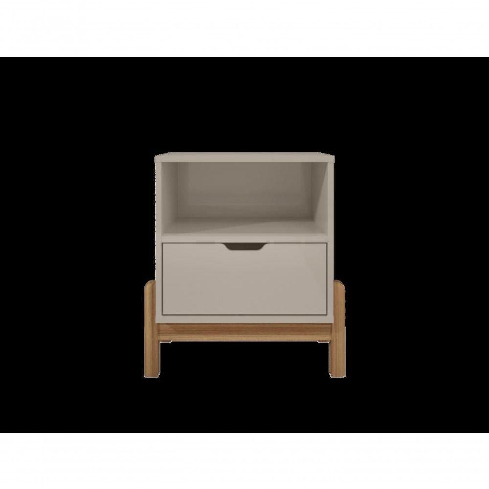 Mesa De Cabeceira C- Nicho E Gaveteiro Porta Itens Aurora Off White - 5