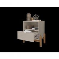 Mesa De Cabeceira C- Nicho E Gaveteiro Porta Itens Aurora Off White