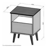 Mesa De Cabeceira Cancun Naturalle E Off White Bechara - 3