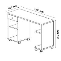 Mesa De Computador Com Prateleiras Million Branco - Patrimar - 3