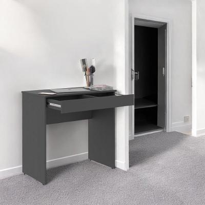 Mesa Escrivaninha Home Office Preto C- Gaveta Porta Itens Com Divisória - Pleno