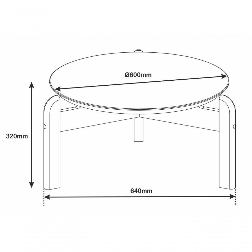 Mesa De Centro Circular Para Sala De Estar Lizz Off-white-cedro - 6