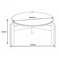 Mesa De Centro Circular Para Sala De Estar Lizz Off-white-cedro - 6