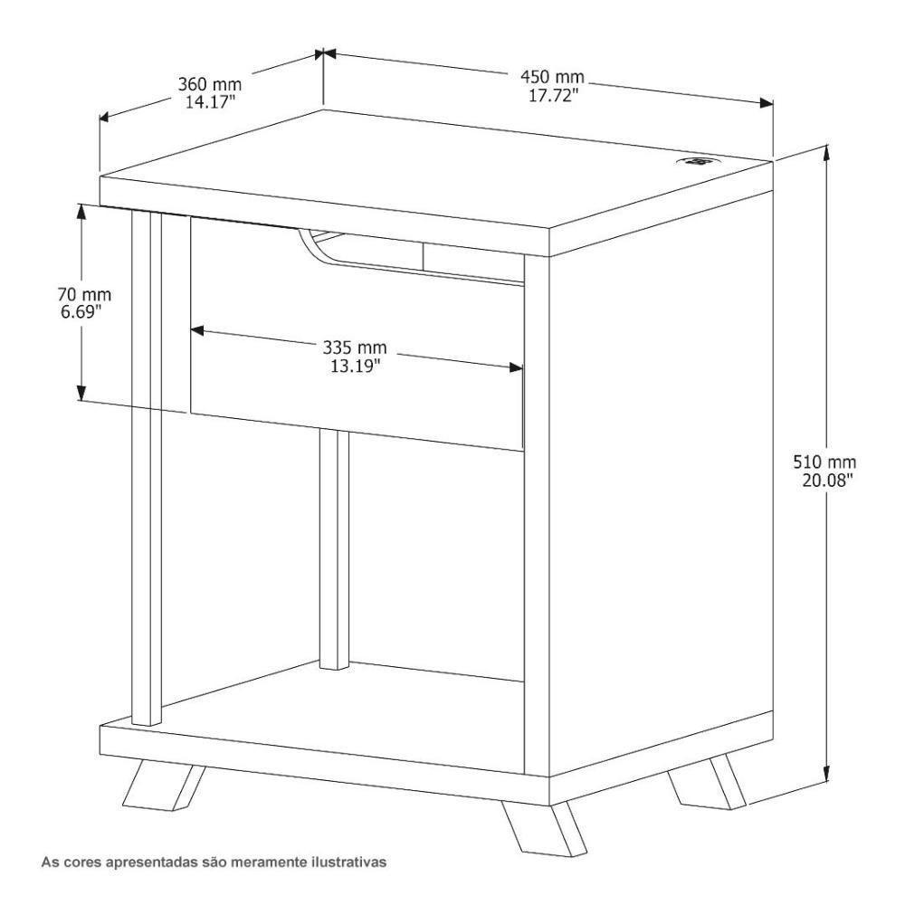 Mesa De Cabeceira Moderna Jb 1010 Pérola Bechara - 3