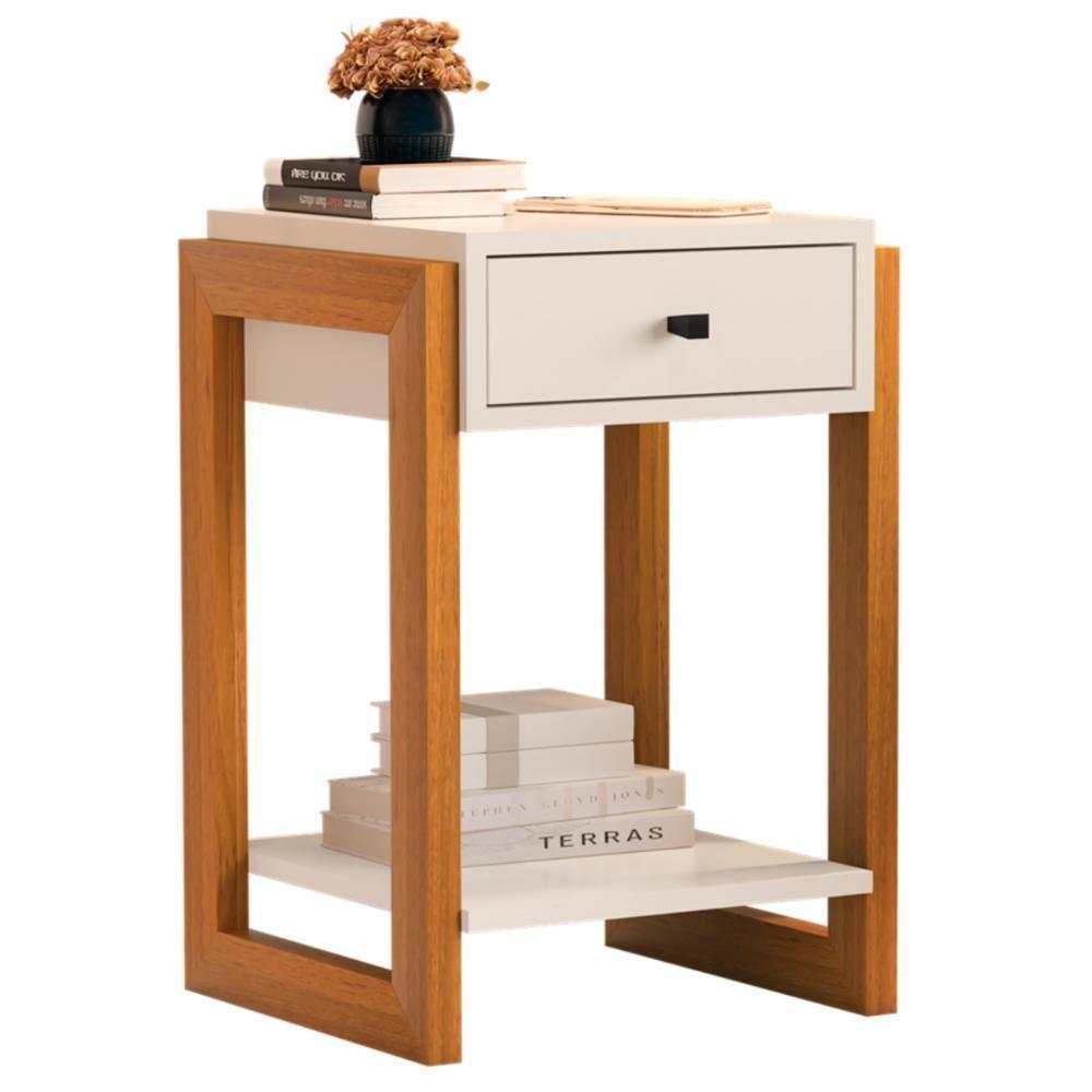 Mesa De Cabeceira 1 Gaveta E Prateleira 1661 Perola Brilho - 3