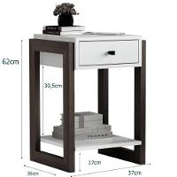 Mesa De Cabeceira 1 Gaveta E Prateleira 1661 Perola Brilho - 4