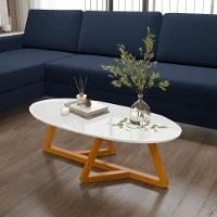 Mesa De Centro Sala De Estar Classic Oval Branca - 1