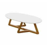 Mesa De Centro Sala De Estar Classic Oval Branca - 2