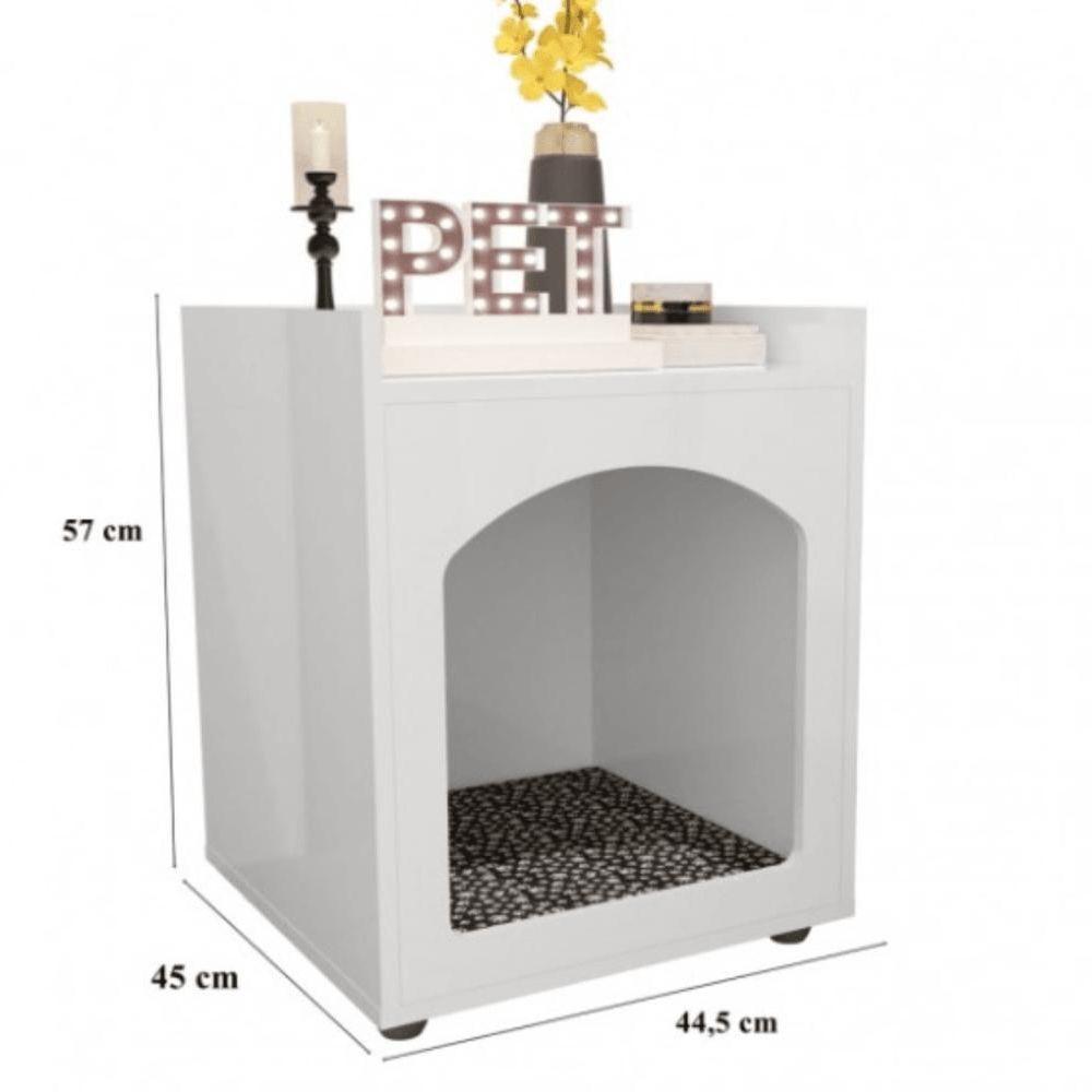 Mesa De Cabeceira Casinha De Cachorro-gato Pet Preto-freijó - 3