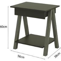 Mesa De Cabeceira 1 Gaveta E Prateleira Integra Dexter Amadeirado-branco - 3