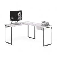 Mesa Home Office Escrivaninha L Shine Branco Com Gaveteiro - 2