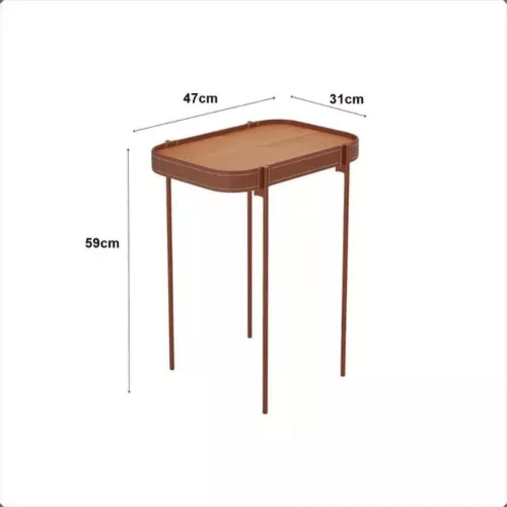 Mesa Lateral Mavi P 47x31 Nature Com Pes Metal Cobre - 3