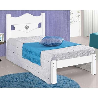 Cama Julia Solteiro Branco-azul-rosa-lilas Com Colchão- Carmolar