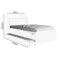 Cama Tamires Castanho Com Auxiliar Capitonê E 02 Colchões - 3