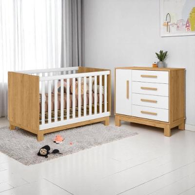Conjunto Infantil Luar Berço Mini Cama e Cômoda 4 Gavetas MDF Branco