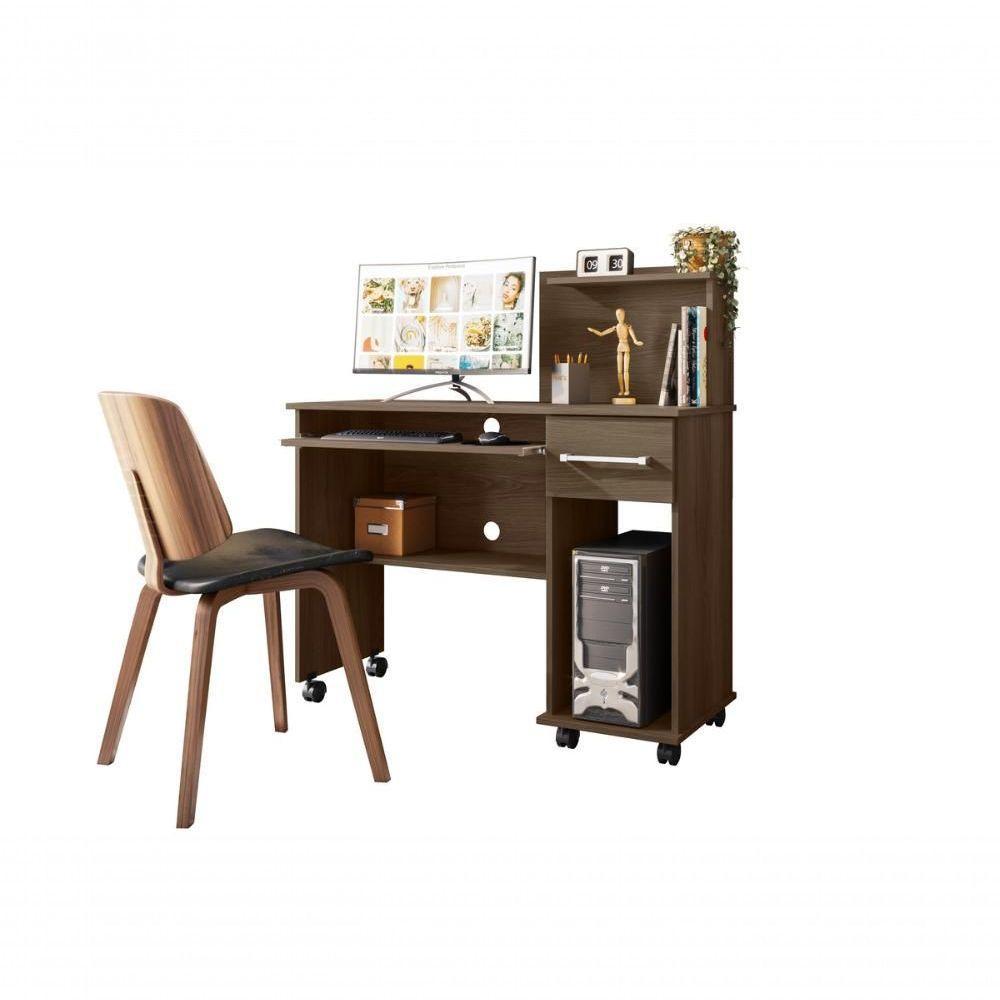 Mesa De Trabalho Home Office Studio C- Gaveteiro E Suporte Para Cpu - Imbuia - 2