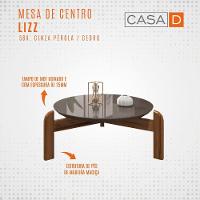 Mesa De Centro Circular Para Sala De Estar Luna Cinza Perola-cedro - 5