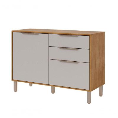 Balcão De Cozinha 100% MDF 120cm 2 Portas 2 Gavetas Divina Mgm Móveis Cinamomo/Off White