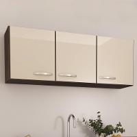 Armário Aéreo Pop 120cm 3 Portas Noce/off White - Indékes Noce/off White - 2