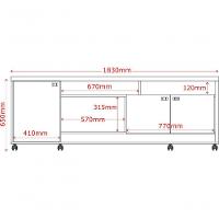 Bancada Dallas Suporte Para Tvs C/ 3 Portas E Nichos - Jequitiba/off White Perolizado - 5