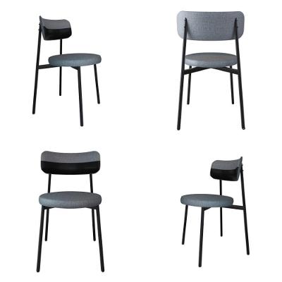 4 Unidades Cadeira Kyta Fixa Com 4 Pés 50x44,783,8 Cm Corriente Cinza/courino Preto