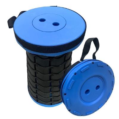 Cadeira Banco Dobrável Alça Bolsa Banqueta Retrátil Azul
