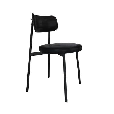 Cadeira Kyta Fixa C/4 Pés 50 X 44,7 X 83,8 Cm. Courino Preto Courino Preto