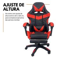 Cadeira Gamer Stillus Ergonômica Com Apoio Para Os Pés - Vermelho
