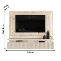 Bancada Suspensa Zara Com Prateleiras Calacata/off-white - 2