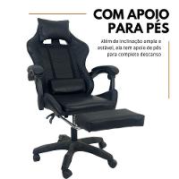 Cadeira Gamer Stillus Ergonômica Com Apoio Para Os Pés - Preto