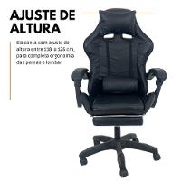 Cadeira Gamer Stillus Ergonômica Com Apoio Para Os Pés - Preto - 5