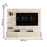 Bancada Suspensa Elegante Atena Calacata/off-white - 2