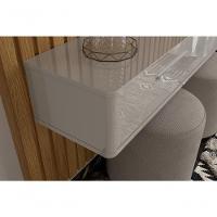 Bancada Suspensa Bali 1.9 Suporte P/ Decoração E Eletrônicos Com Gaveteiro - Off White Perolizado - 2