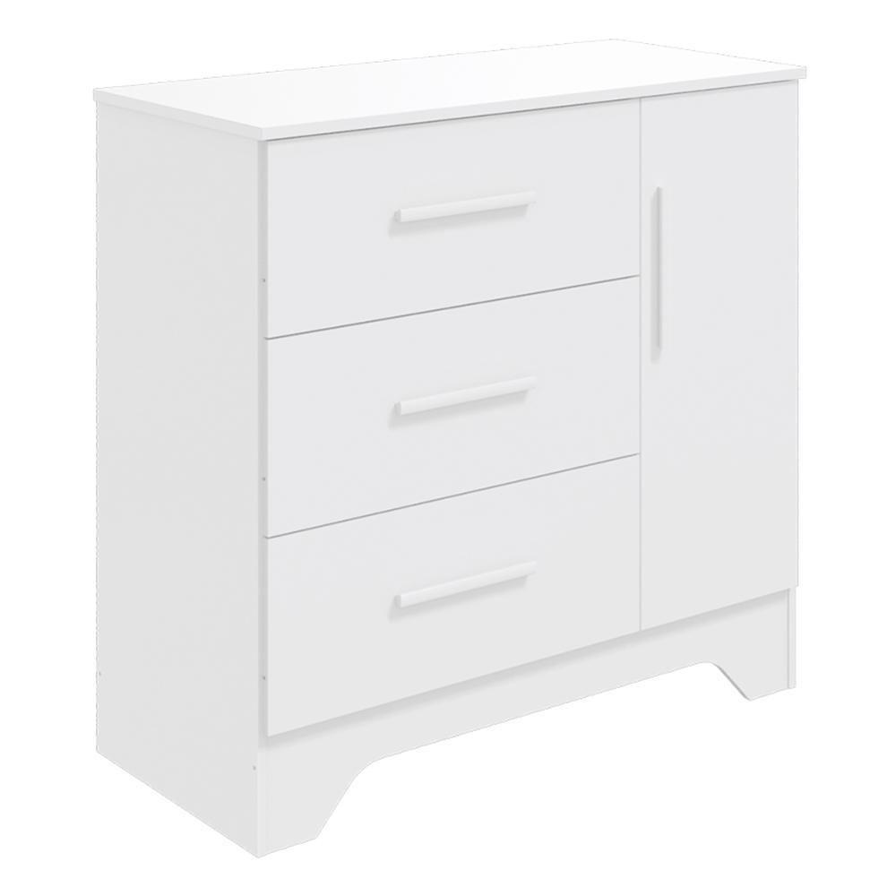 Cômoda Infantil Popy Retrô Plus 1 Porta E 3 Gavetas Branco Brilho - Móveis Peroba - 2