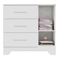 Cômoda Infantil Popy Retrô Plus 1 Porta E 3 Gavetas Branco Brilho - Móveis Peroba - 3